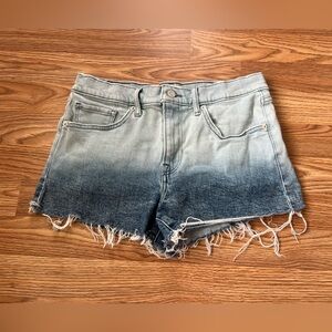 Lucky Brand Mid Rise Cutoff Jean Shorts Ombré Denim Distressed Womens 8 / 29